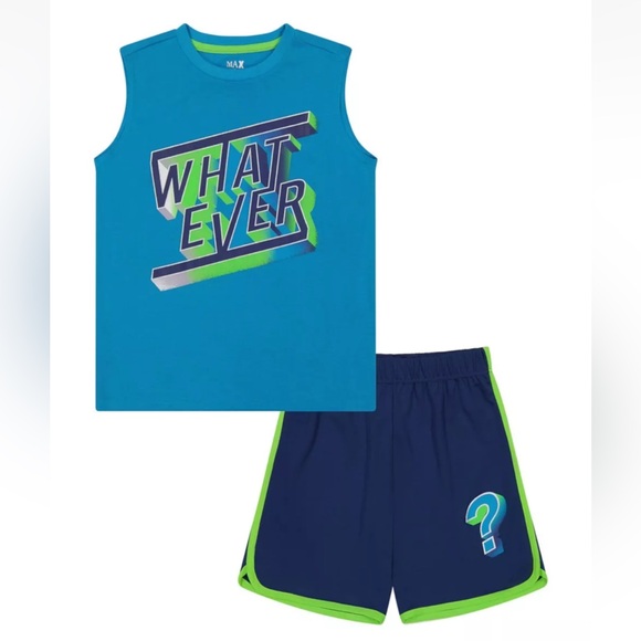 *Lot of 2 NWT Max Olivia Big Boys Pajama Shorts Turquoise and red Size M 8/10 - Picture 3 of 3